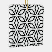 白い黒と銀の幾何学的パターン セラミックオーナメント (右)