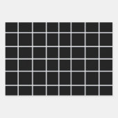 白い黒のグリッドパターン ラッピングペーパーシート (正面)