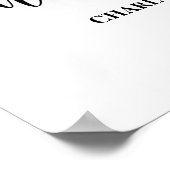 白い黒のスクリプエレガントト歓迎の卒業 ポスター (角)