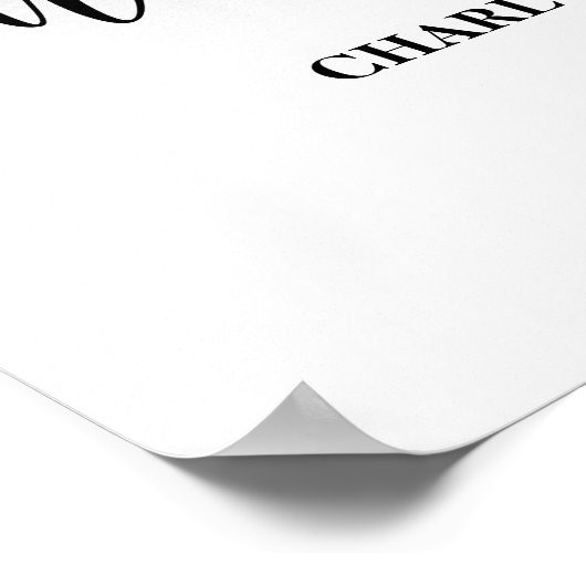 白い黒のスクリプエレガントト歓迎の卒業 ポスター (角)