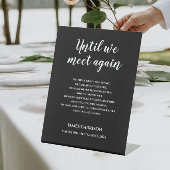 白い黒の上に我々が再び記念詩に会うまで 台座サイン