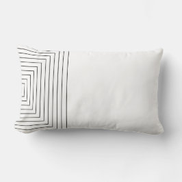白い黒の入れ子になった正方形 ランバークッション
