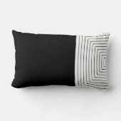 白い黒の入れ子になった正方形 ランバークッション (裏面)