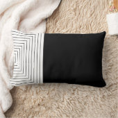 白い黒の入れ子になった正方形 ランバークッション (ブランケット)