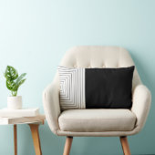 白い黒の入れ子になった正方形 ランバークッション (椅子)