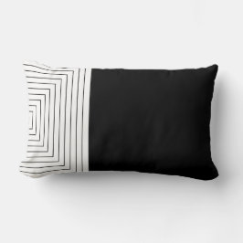 白い黒の入れ子になった正方形 ランバークッション