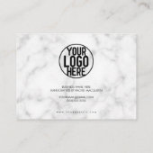 白い黒の大理石スクリプトお客様ありがとう 名刺 (裏面)