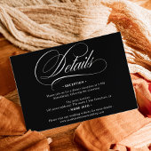 白い黒の書道シックな詳細結婚ズ エンクロージャーカード