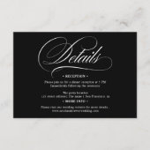 白い黒の書道シックな詳細結婚ズ エンクロージャーカード (正面)