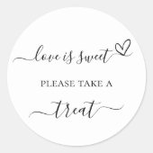 白い黒の結婚式の引き出物治療 ラウンドシール (正面)