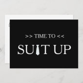 白い黒の背景を正しく設定する時間 招待状 (正面/裏面)