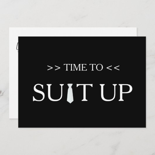 白い黒の背景を正しく設定する時間 招待状 (正面/裏面)