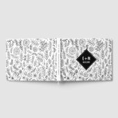 白い黒の花のパタ結婚ーン ゲストブック (全面)