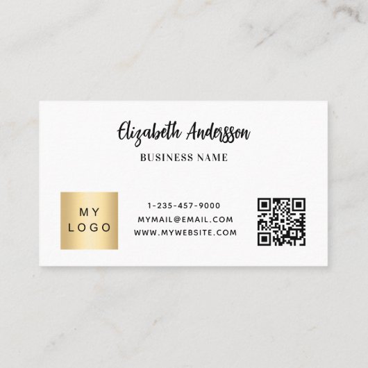 白い黒のqrコードロ企業のゴ ロイヤリティカード (裏面)