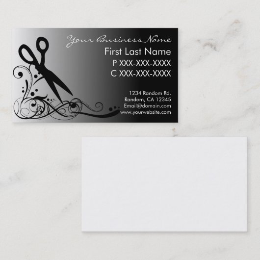 白い黒は名刺毛の切断の衰退します 名刺 (正面/裏面)