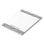 白い黒ヒョウ印刷 ノートパッド (回転)