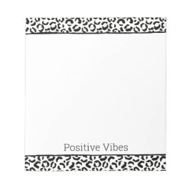 白い黒ヒョウ印刷 ノートパッド