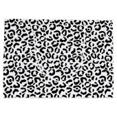 白い黒ヒョウ印刷 ラージペーパーバッグ (裏面)