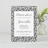 白い黒ヒョウ印刷 招待状 (スタンド正面)