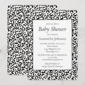 白い黒ヒョウ印刷 招待状 (正面/裏面)