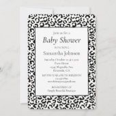 白い黒ヒョウ印刷 招待状 (正面)