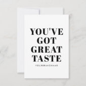 白い黒得の素晴らし味感謝していは サンキューカード (正面)