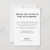 白い黒得の素晴らし味感謝していは サンキューカード (裏面)