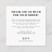 白い黒得の素晴らし味感謝していは スクエア名刺 (裏面)