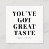 白い黒得の素晴らし味感謝していは スクエア名刺 (正面)