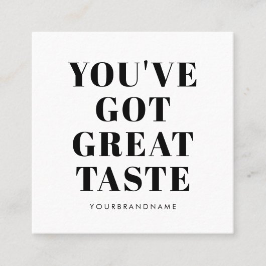 白い黒得の素晴らし味感謝していは スクエア名刺 (正面)