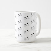 白い黒猫ひげと耳 コーヒーマグカップ (正面右)