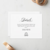 白い黒葉冠モノグラム ノートカード (正面/裏面インサイチュ)