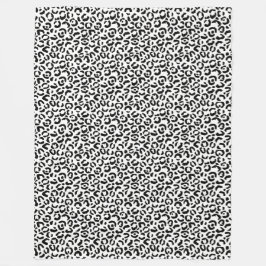 白い黒豹紋     フリースブランケット