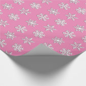 白い3-d雪、カスタマイズ可能な背景 ラッピングペーパー (角)