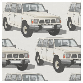 白い4X4トラックの生地 ファブリック