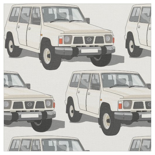 白い4X4トラックの生地 ファブリック (クローズアップ)
