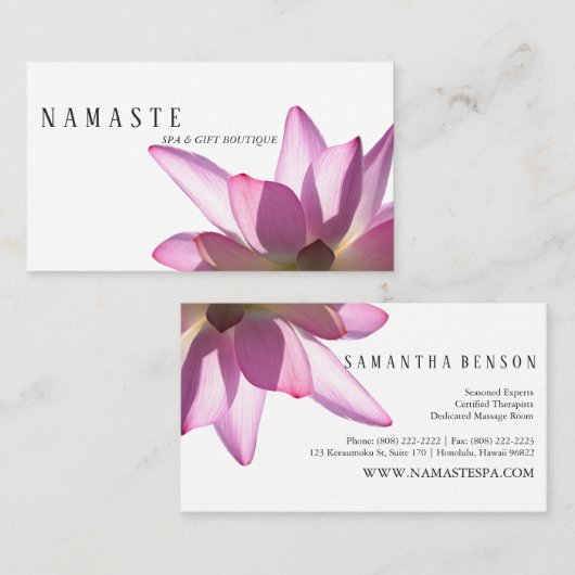 白い©の軽い|ピンクのはすの花 名刺