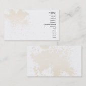 白い（ばちゃばちゃ）跳ねるのベージュ色-ビジネス 名刺 (正面/裏面)