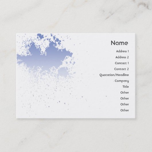 白い（ばちゃばちゃ）跳ねる- Cubbyの青 名刺 (正面)