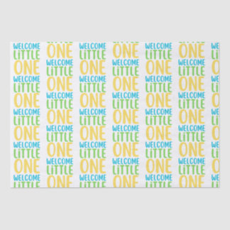 白い「ウェルカムリトルワン」赤ちゃんシャワー 薄葉紙