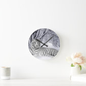 白い+トラ+ギフト ラウンド壁時計 (ホーム)