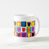 白い"ポップアート"のテーマのマグ コーヒーマグカップ (正面右)