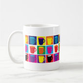 白い"ポップアート"のテーマのマグ コーヒーマグカップ (左)