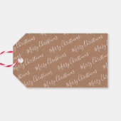 白い「メリークリスマス」クラフト紙とベリー ギフトタグ (裏面横)