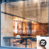 白い_束の5枚の窓がくっついている雪片球 ウィンドウサイン (カフェ窓)