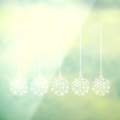 白い_束の5枚の窓がくっついている雪片球 ウィンドウサイン (シート3)