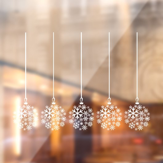 白い_束の5枚の窓がくっついている雪片球 ウィンドウサイン (シート2)