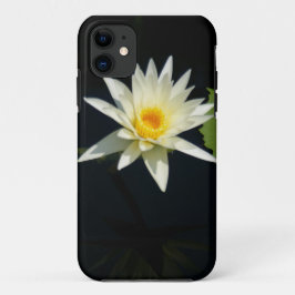 白い《植物》スイレンの電話ケース iPhone 11 ケース