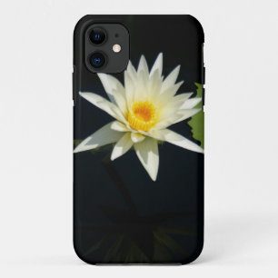 白い《植物》スイレンの電話ケース iPhone 11 ケース