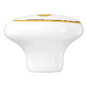 白い（紋章の）フラ・ダ・リの金ゴールド セラミックノブ (側面)